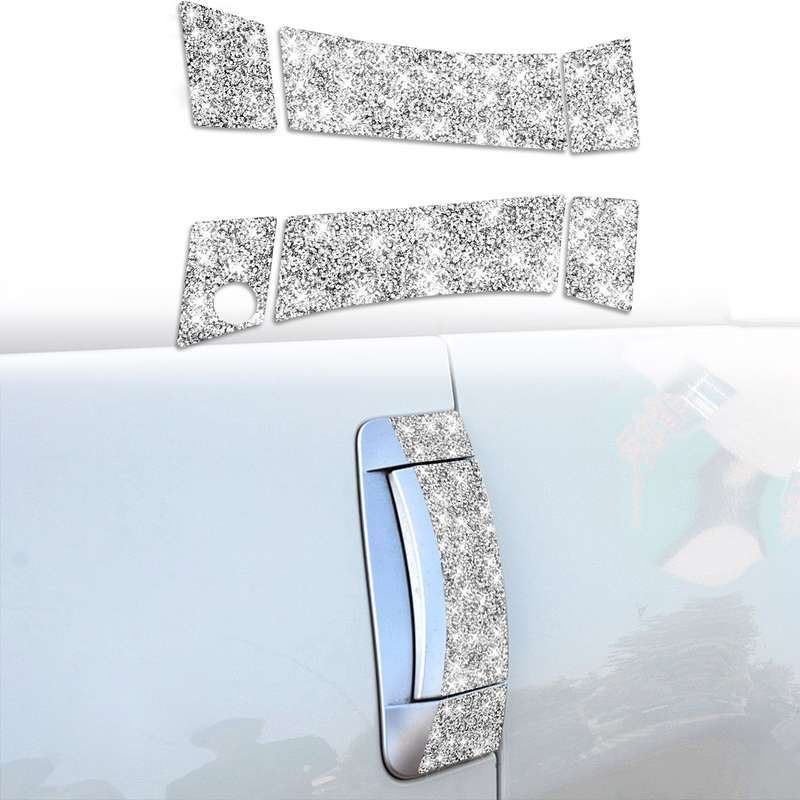 For Nissan 350Z 2003-2009 6pcs Car Door Outer Handle Diamond Decorative Sticker, Right Drive