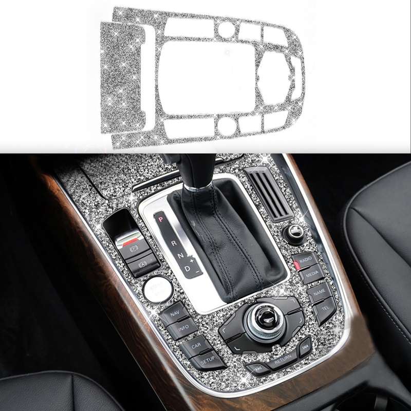 For Audi A4L / A5 / Q5 Car Gear Panel D Diamond Decoration Sticker, Left and Right Drive