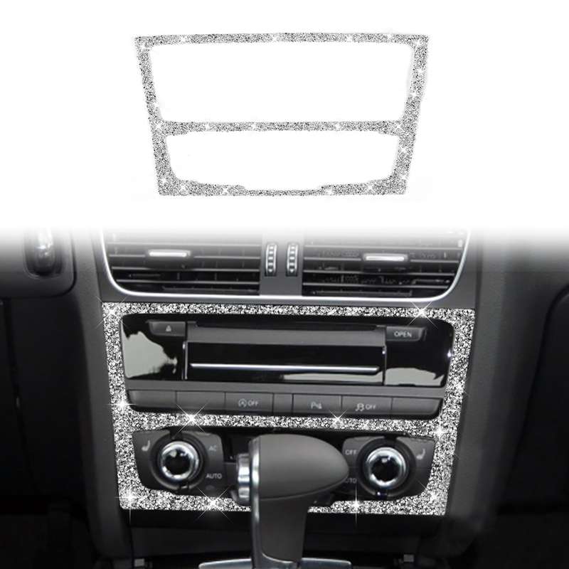 For Audi Q5 / A4L Car Center Control Panel Type A Diamond Decoration Sticker, Left and Right Drive