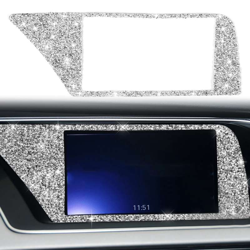 For Audi A4 / A5 / Q5 Car Navigation Inner Frame Diamond Decoration Sticker, Left Drive