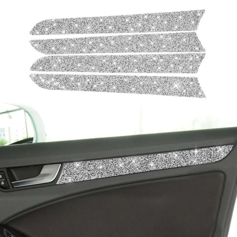 For Audi A4 / A5 / Q5 Car Interior Door Panel Trim Diamond Decoration Sticker, Left and Right Drive