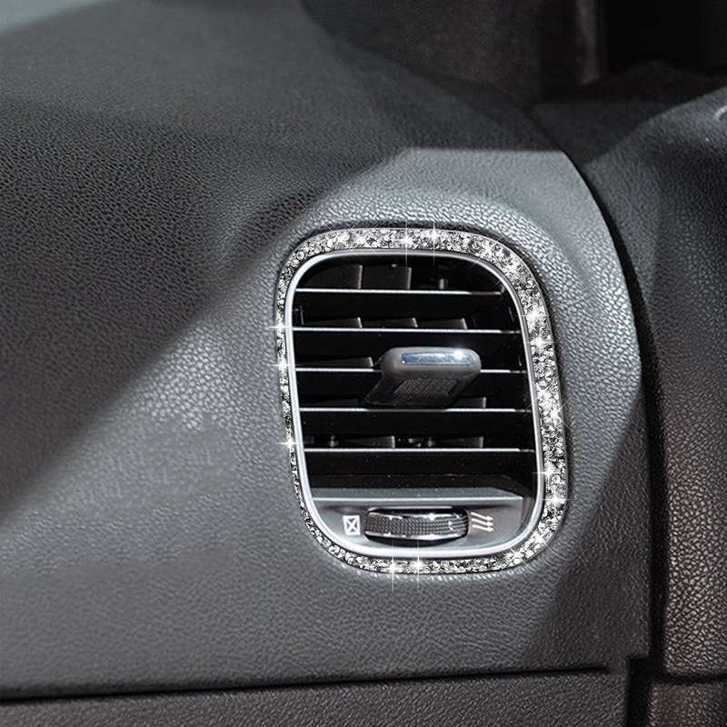 For Dodge Charger 2011-2014 Car Front Passenger Seat Air Vent Diamond Decorative Sticker, Left-hand