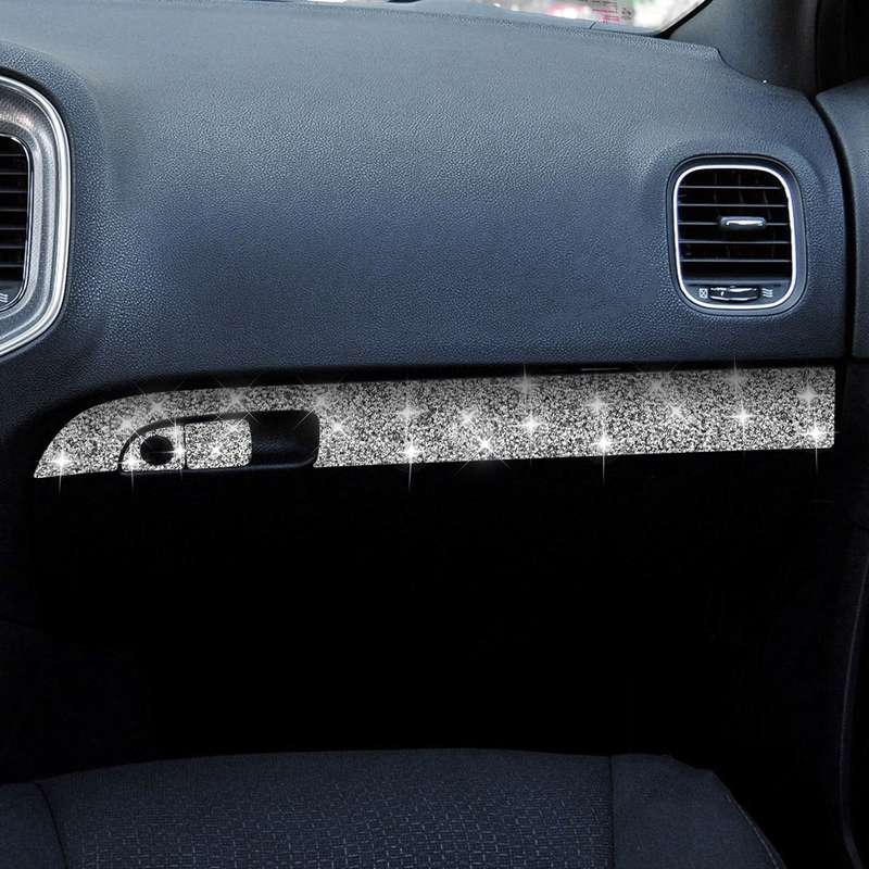 For Dodge Charger 2011-2014 3pcs/Set Car Front Passenger Seat Storage Box Handle Diamond Decorative
