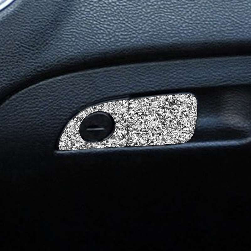 For Dodge Charger 2011-2014 2pcs/Set Car Front Passenger Seat Storage Box Handle Diamond Decorative
