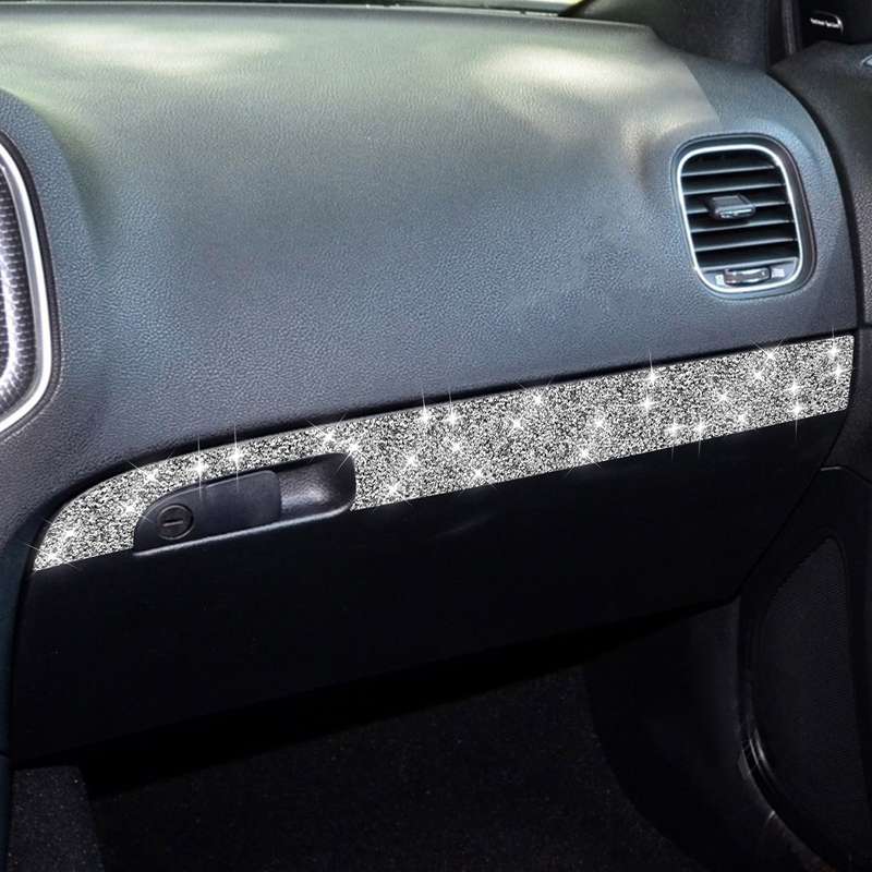 For Dodge Charger 2011-2014 Car Front Passenger Seat Storage Box Diamond Decorative Sticker, Left-ha