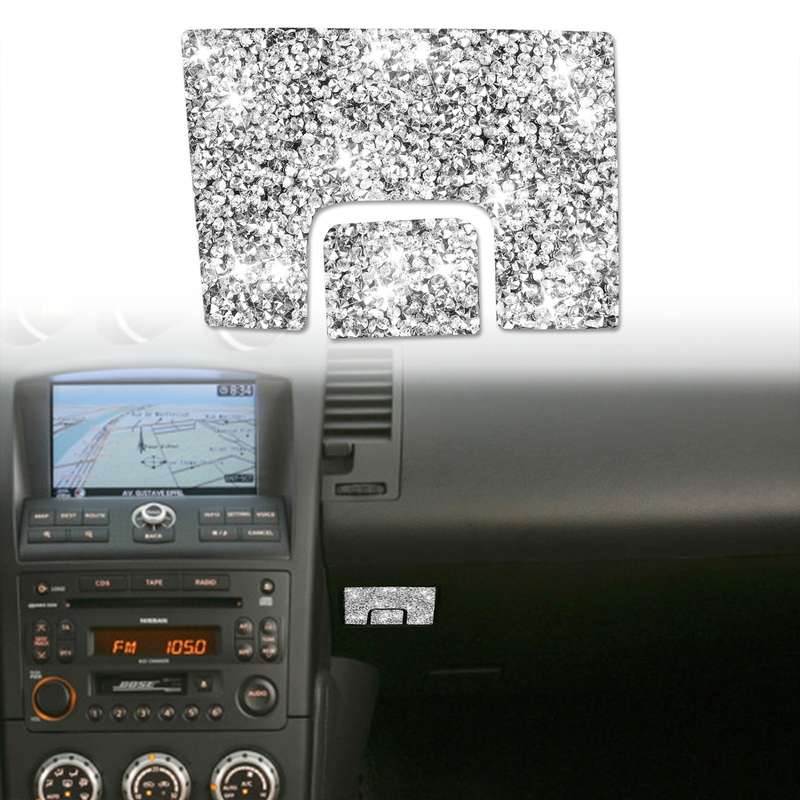 For Nissan 350Z 2006-2009 Car Passenger Storage Door Handle Diamond Sticker,Left and Right Drive Uni