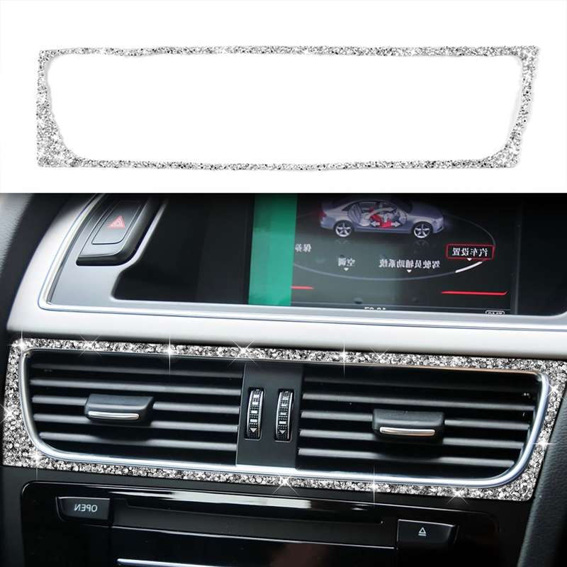 For Audi A4 / A5 / Q5 Car Air Conditioning Air Outlet Frame Diamond Decoration Sticker, Right Drive