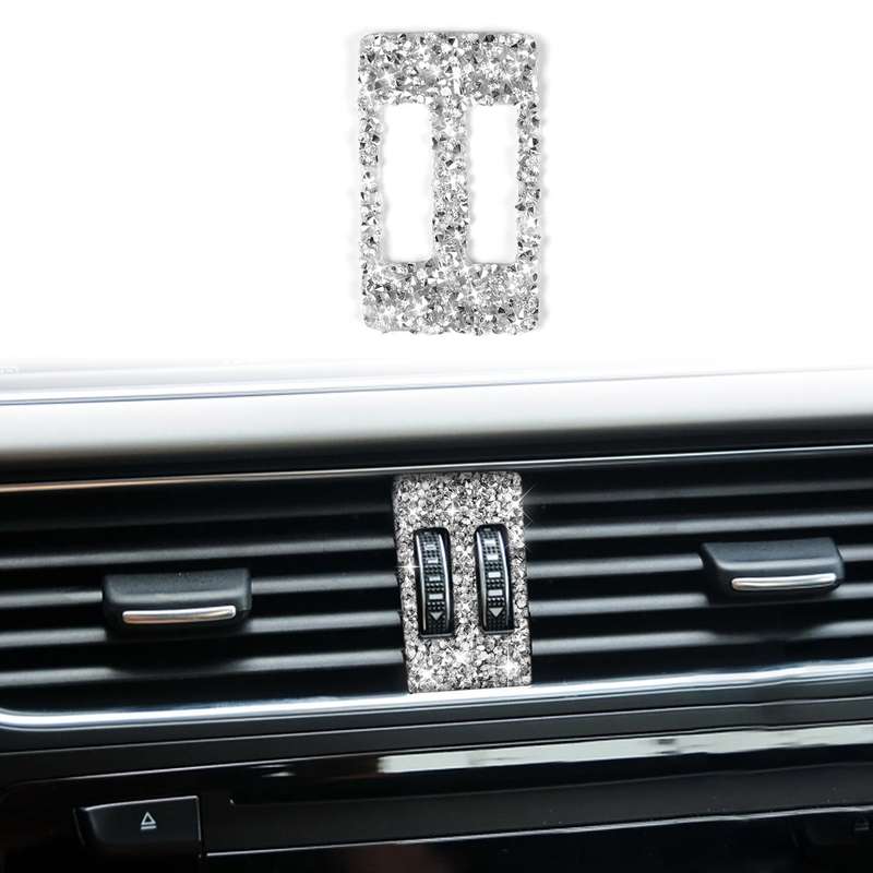 For Audi A4 / A5 / Q5 Car Air Conditioner Air Outlet Knob Diamond Decoration Sticker, Left and Right
