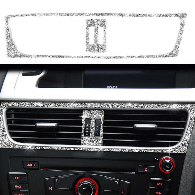 For Audi A4 / A5 / Q5 2pcs Car Air Conditioner Outlet Diamond Decoration Sticker, Right Drive
