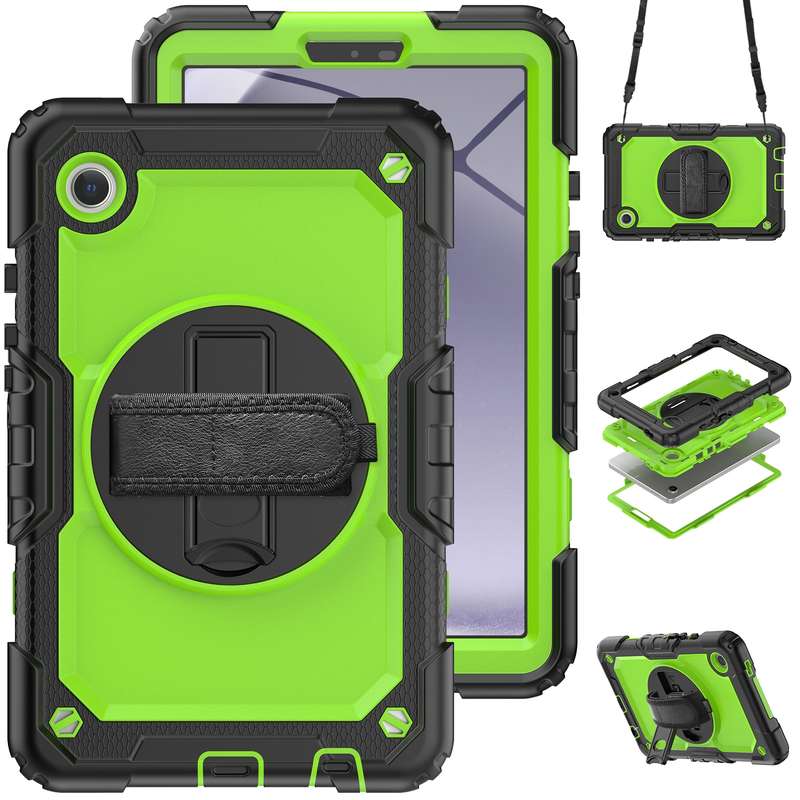 For Xiaomi Redmi 13C Classic Tilt Strip Grain Magnetic Shockproof PC + TPU Phone Case(Green)