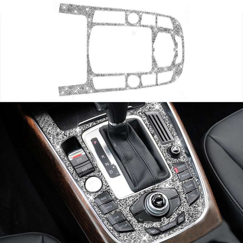 For Audi A4L / A5 / Q5 Car Gear Panel Type D Diamond Decoration Sticker, Left and Right Drive