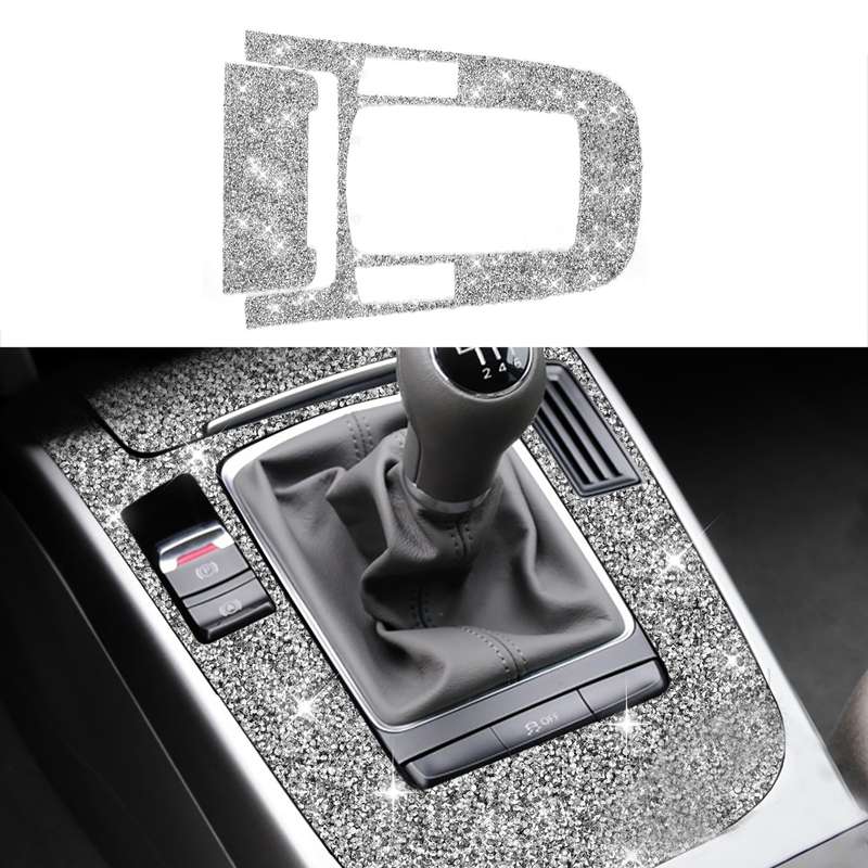 For Audi A4L / A5 / Q5 2pcs Car Gear Panel Type E Diamond Decoration Sticker, Left and Right Drive