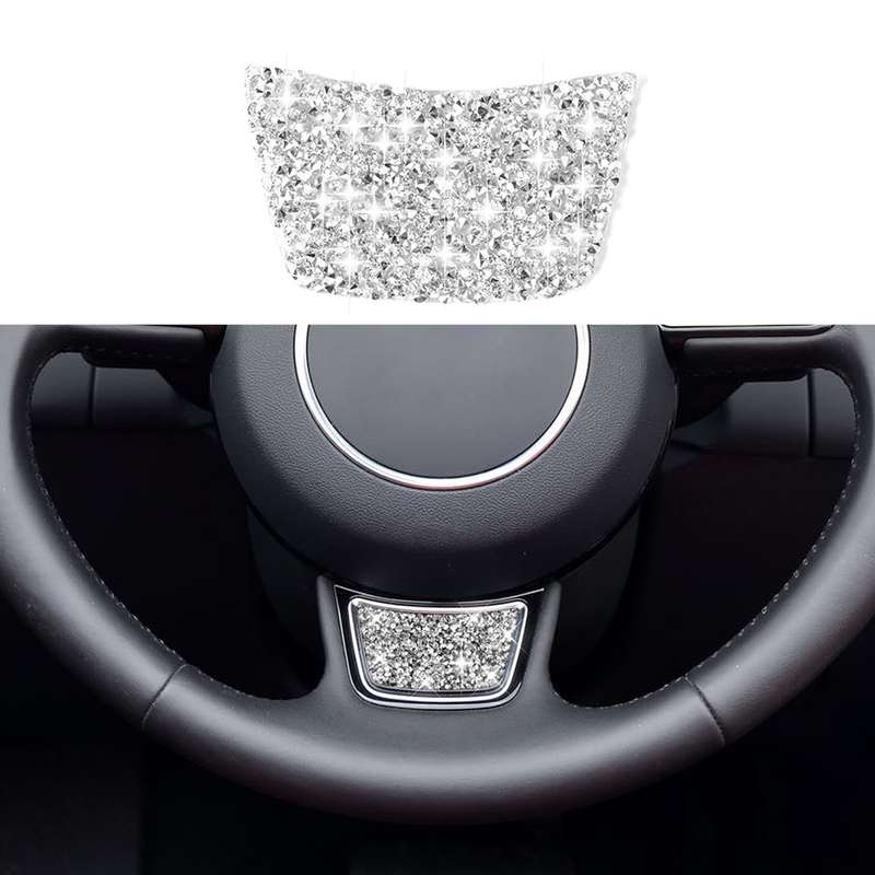 For Audi A4L / A6L / A3 Car Steering Wheel Logo Diamond Decoration Sticker, Left and Right Drive