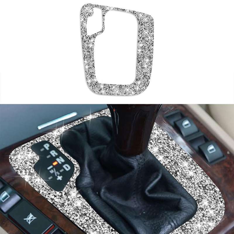 For BMW Series 3 E46 1998-2005 Car Gear Panel Frame Diamond Decoration Sticker, Left Drive