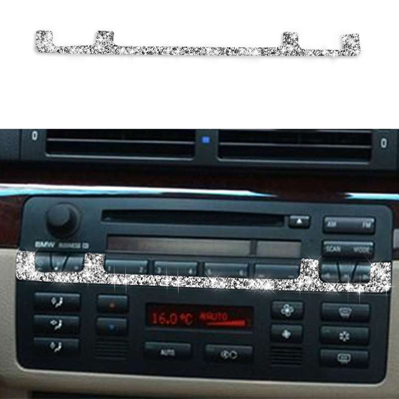 For BMW Series 3 E46 1998-2005 Car Center Control Panel Middle Diamond Decoration Sticker, Left and