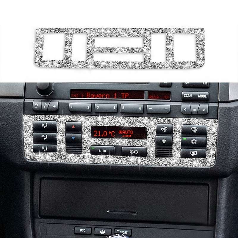 For BMW Series 3 E46 1998-2005 Car Center Control Panel Lower Diamond Decoration Sticker, Left and R