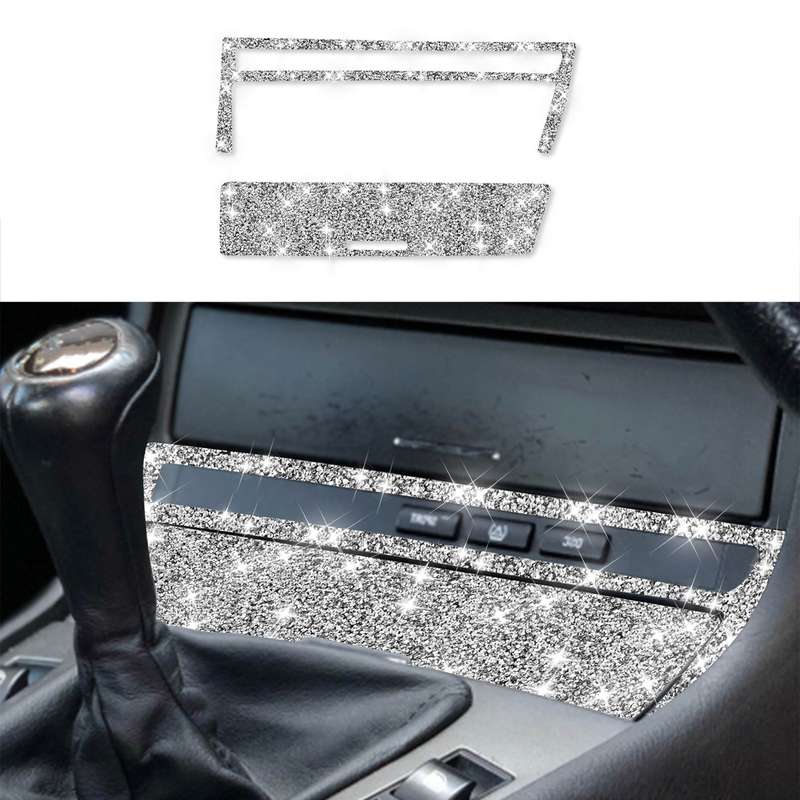 For BMW Series 3 E46 1998-2005 Car Cigarette Lighter Frame Diamond Decoration Sticker, Right Drive