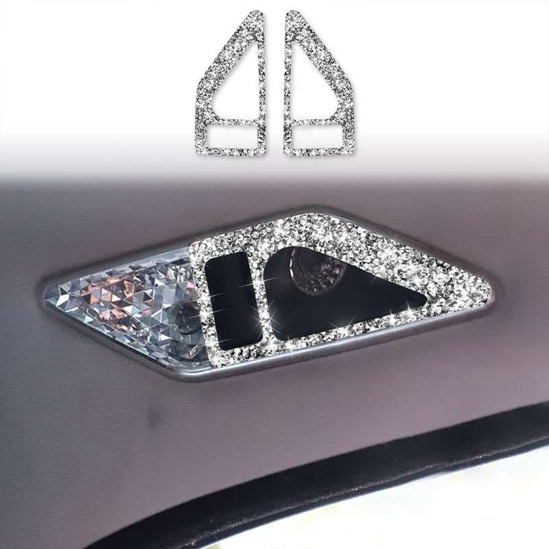 For BMW Series 3 E46 1998-2005 Car Rear Seat Reading Light Diamond Decoration Sticker, Left and Righ