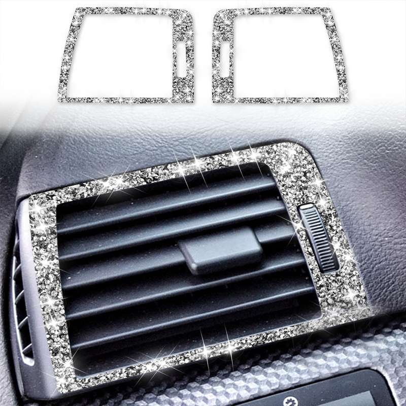 For BMW Series 3 E46 1998-2005 Car Left Right Air Outlet Diamond Decoration Sticker, Left and Right