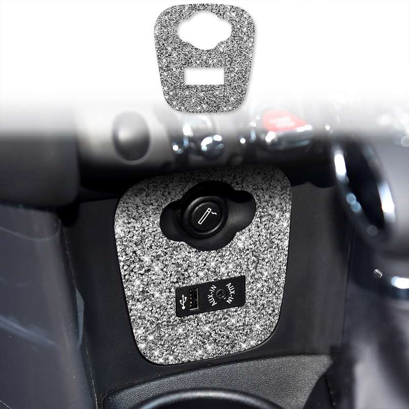 For BMW Mini Cooper F56 Car F Chassis Cigarette Lighter Cover Diamond Decoration Sticker