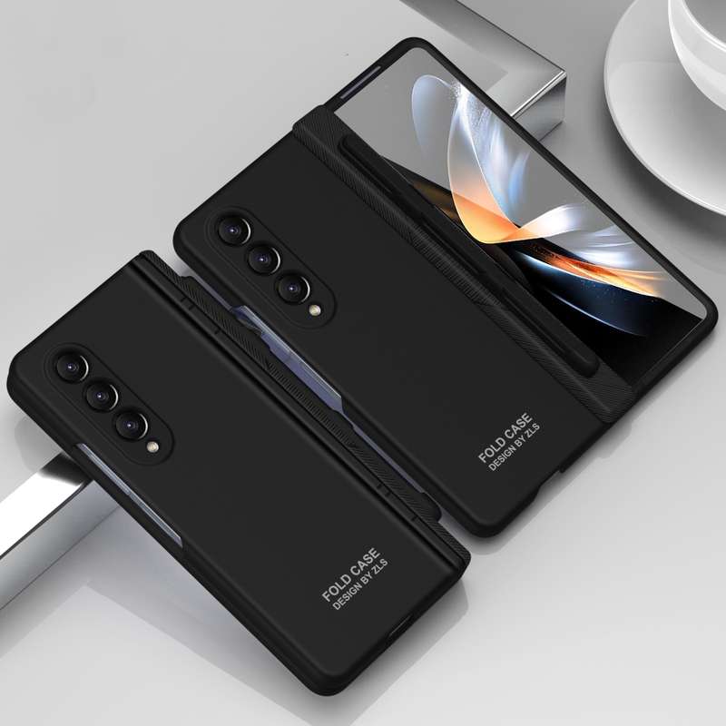For Samsung Galaxy Z Fold4 5G Extraordinary Series Hinged Folding Full Phone Case with Pen Slot & St