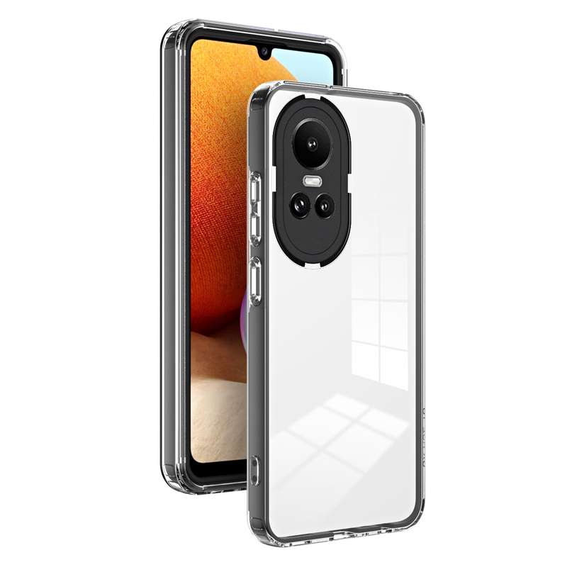 For OPPO Reno10 5G/Reno10 Pro 5G 3 in 1 Clear TPU Color PC Frame Phone Case(Purple)