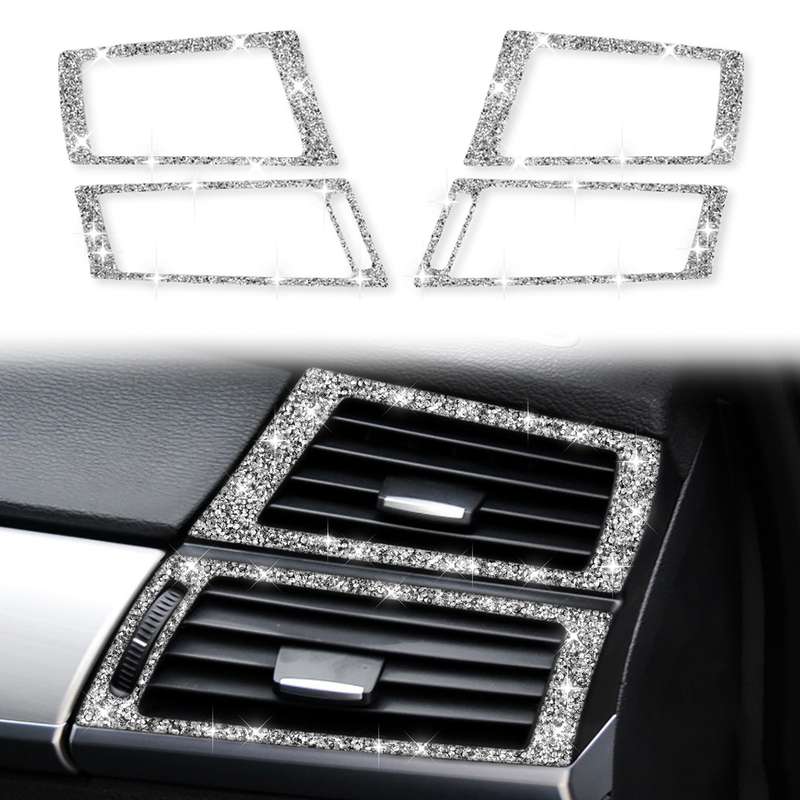 For BMW X5 E70 / X6 E71 2008-2013 Car Side Air Outlet Diamond Decoration Sticker, Left and Right Dri