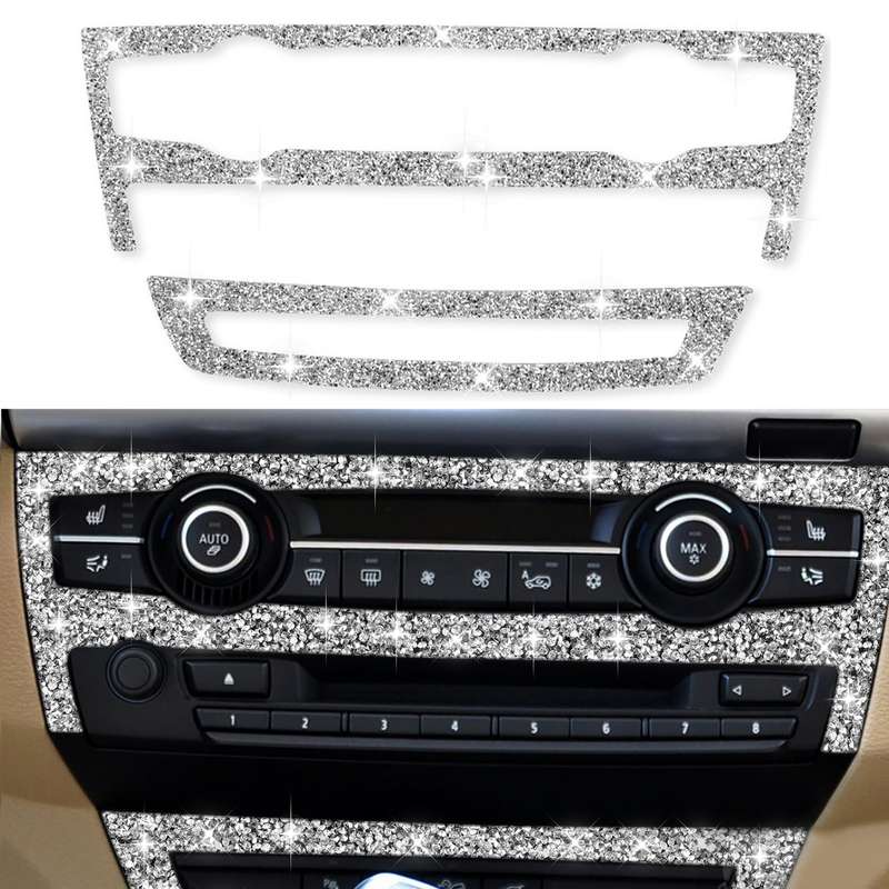 For BMW X5 E70 2008-2013 / X6 E71 2009-2014 Car Air Conditioner Set Diamond Decoration Sticker, Left