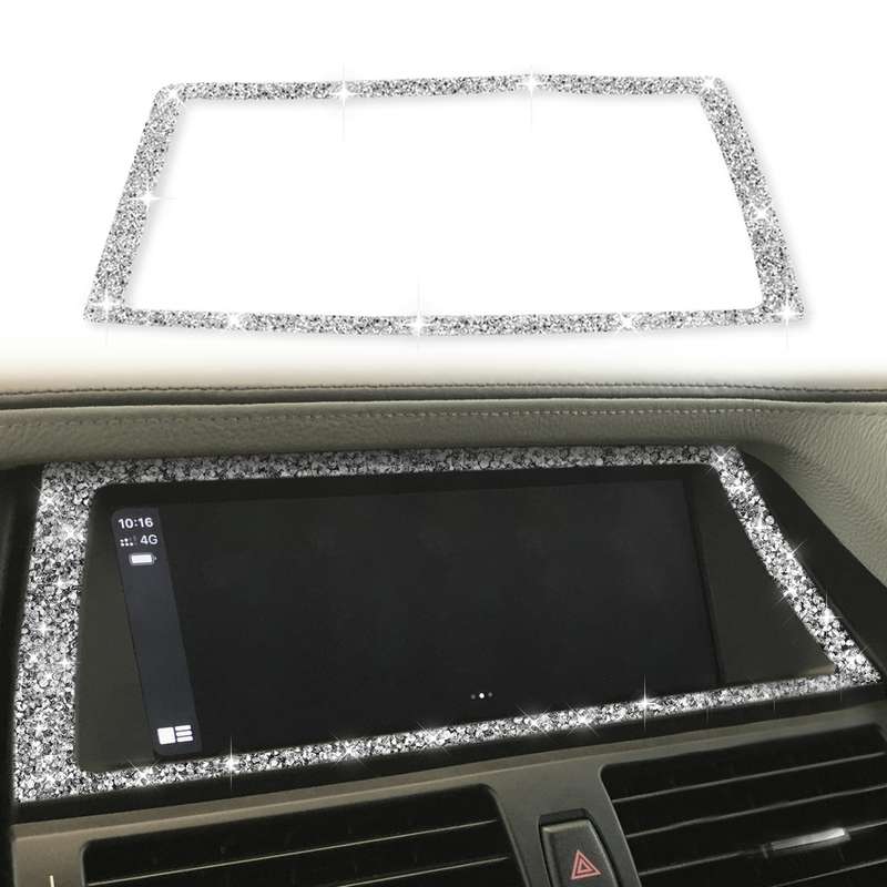 For BMW X5 E70 / X6 E71 2008-2013 Car Navigation Frame Diamond Decoration Sticker, Left and Right Dr