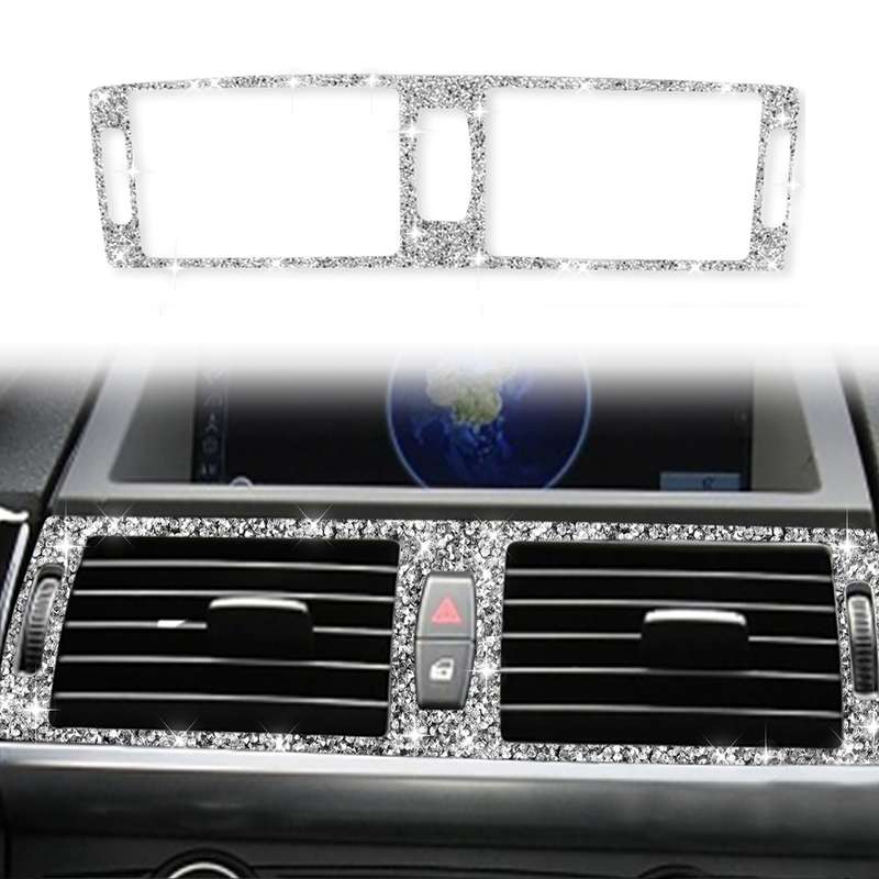 For BMW X5 E70 / X6 E71 2008-2013 Car Middle Air Outlet Diamond Decoration Sticker, Left and Right D
