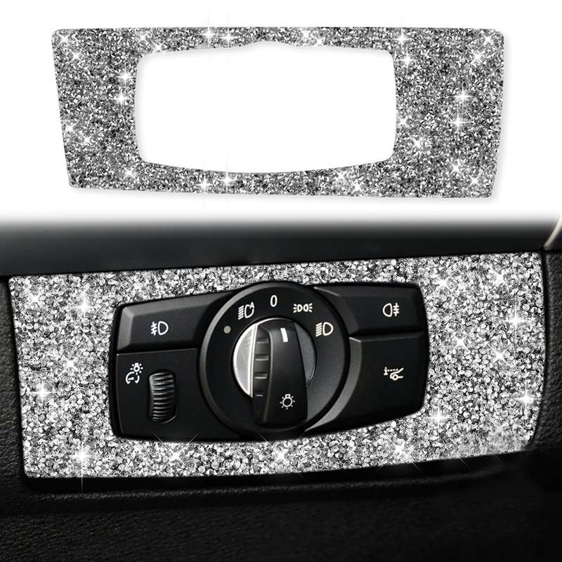 For BMW X5 E70 / X6 E71 2008-2013 Car Headlight Panel Diamond Decoration Sticker, Left Drive
