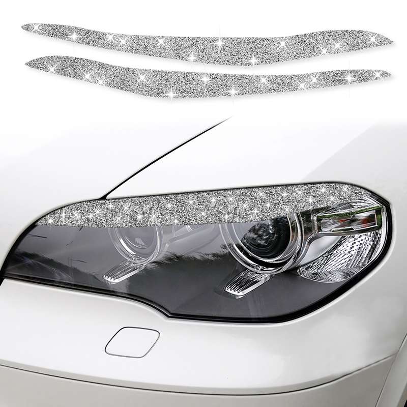 For BMW X5 E70 2010-2012 Car Light Eyebrow Diamond Decoration Sticker, Left and Right Drive