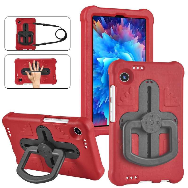 For Samsung Galaxy Tab A9 Shield 360 Rotation Handle EVA Shockproof PC Tablet Case(Black)