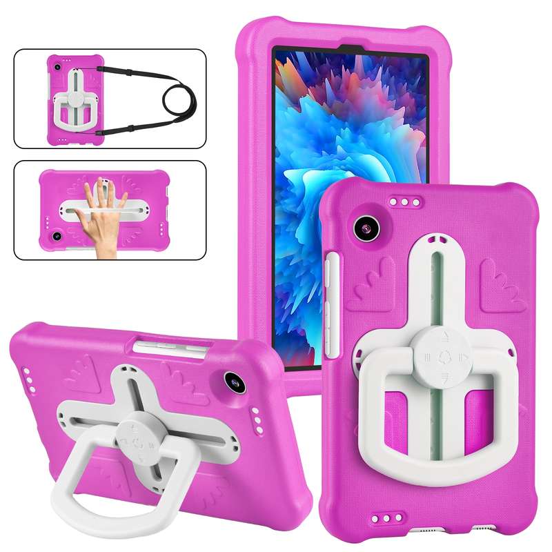 For Samsung Galaxy Tab A9 Shield 360 Rotation Handle EVA Shockproof PC Tablet Case(Black)