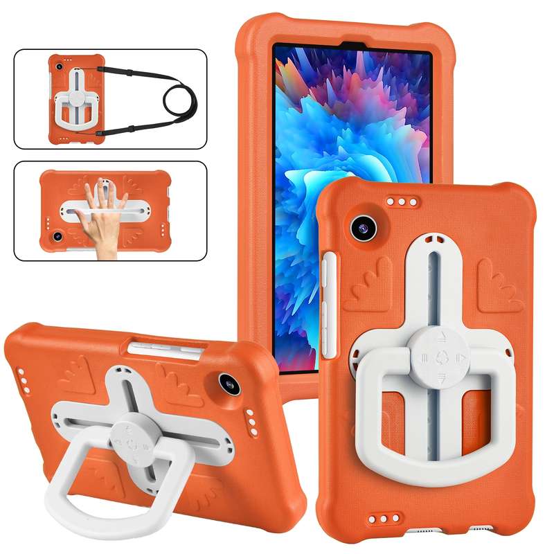 For Samsung Galaxy Tab A9 Shield 360 Rotation Handle EVA Shockproof PC Tablet Case(Black)