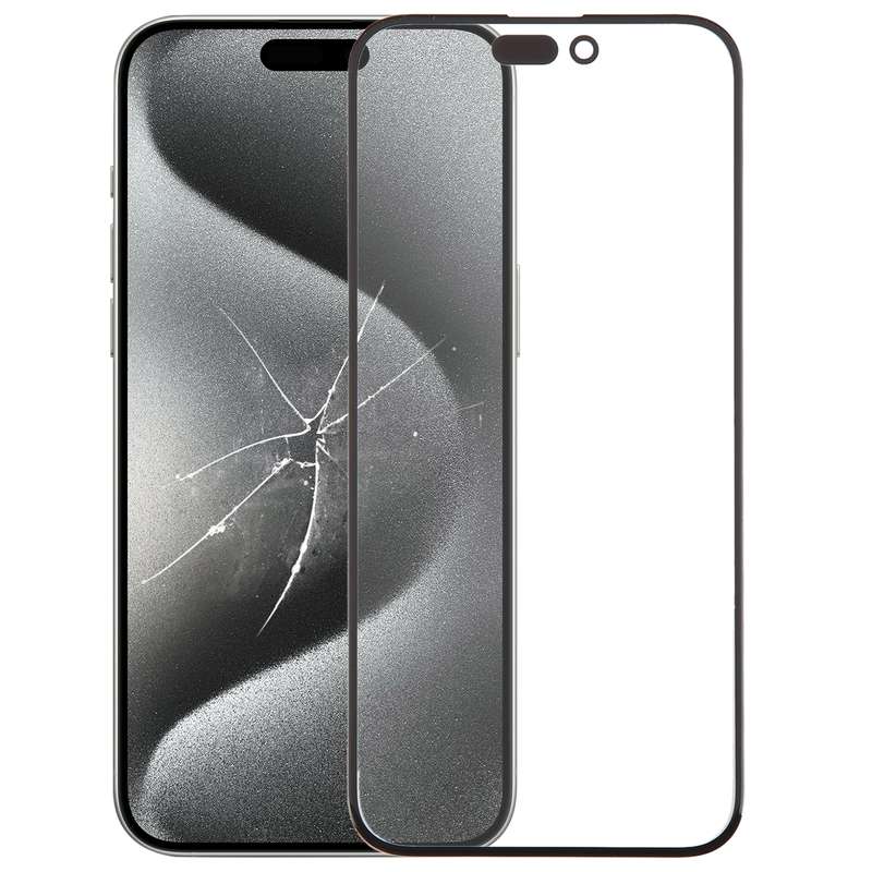For iPhone 15 Pro Max Front Screen Outer Glass Lens with OCA Optically Clear Adhesive