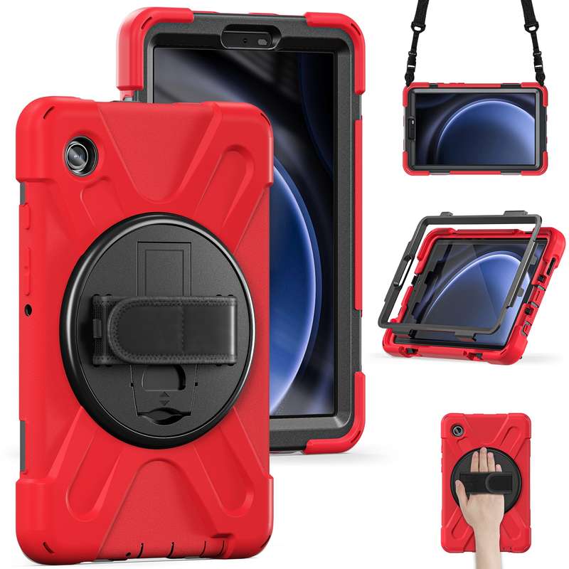 For Samsung Galaxy Tab A9+ Rotary Handle Grab TPU + PC Tablet Case(Green)