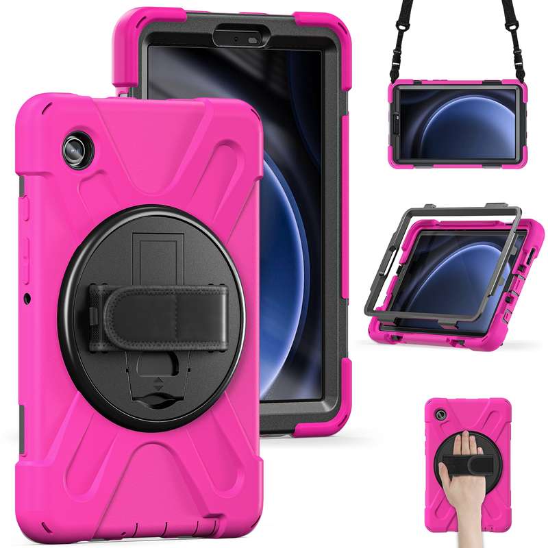 For Samsung Galaxy Tab A9+ Rotary Handle Grab TPU + PC Tablet Case(Green)