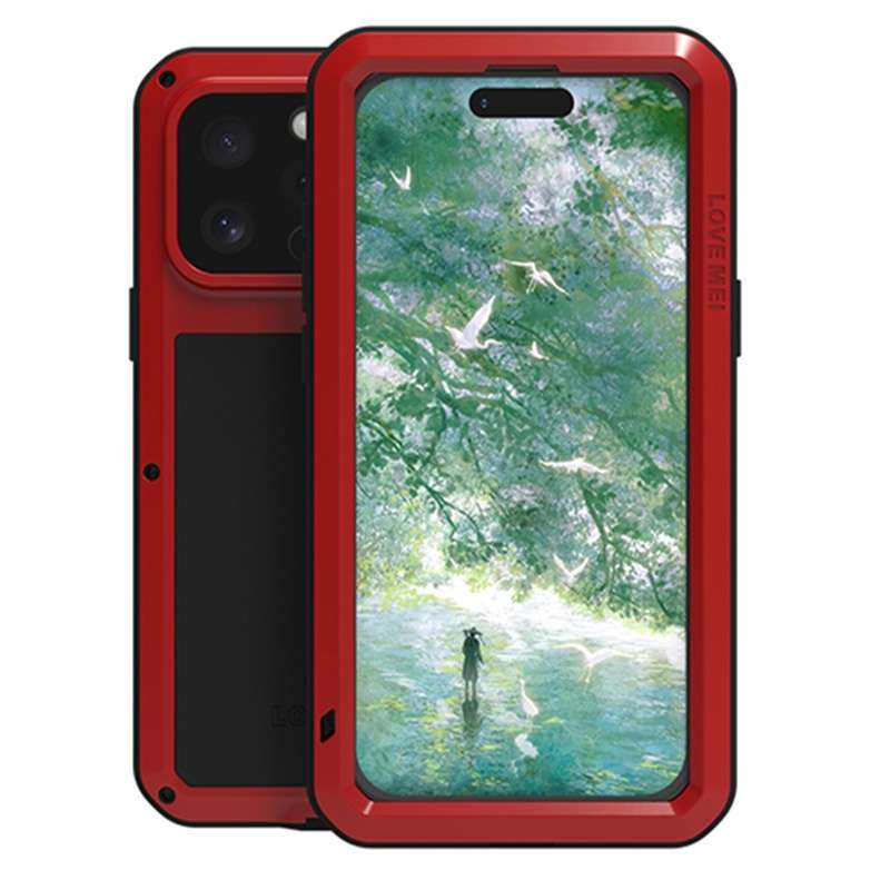 For iPhone 16 Pro LOVE MEI Metal Shockproof Life Waterproof Dustproof Phone Case(Black)