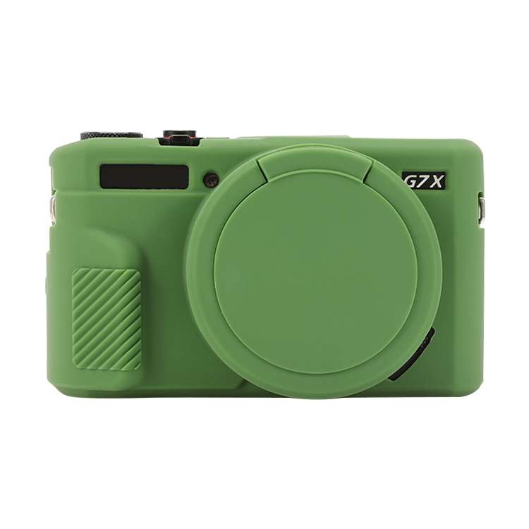For Canon PowerShot G7 X Mark II / G7X2 Soft Silicone Protective Case with Lens Cover(Black)