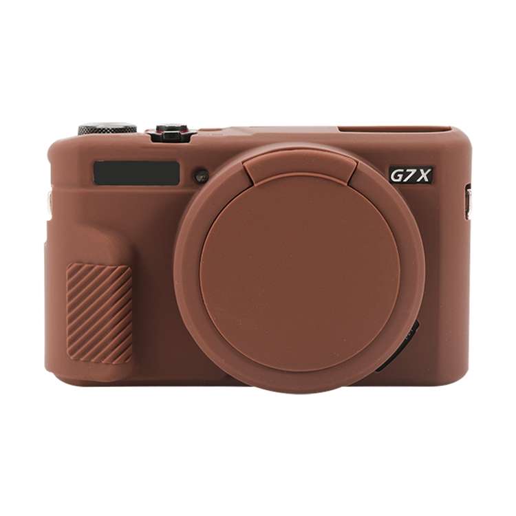 For Canon PowerShot G7 X Mark II / G7X2 Soft Silicone Protective Case with Lens Cover(Black)