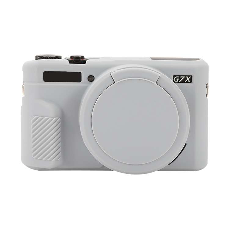 For Canon PowerShot G7 X Mark II / G7X2 Soft Silicone Protective Case with Lens Cover(Black)