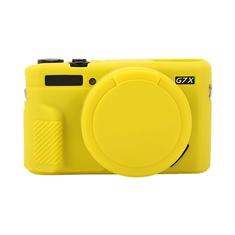 For Canon PowerShot G7 X Mark II / G7X2 Soft Silicone Protective Case with Lens Cover(Black)