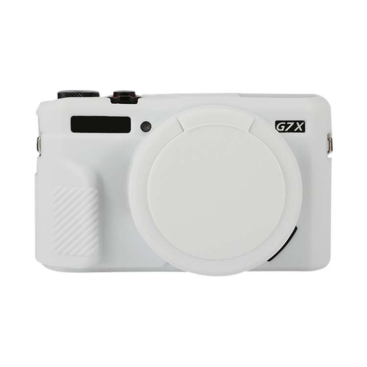 For Canon PowerShot G7 X Mark II / G7X2 Soft Silicone Protective Case with Lens Cover(Black)