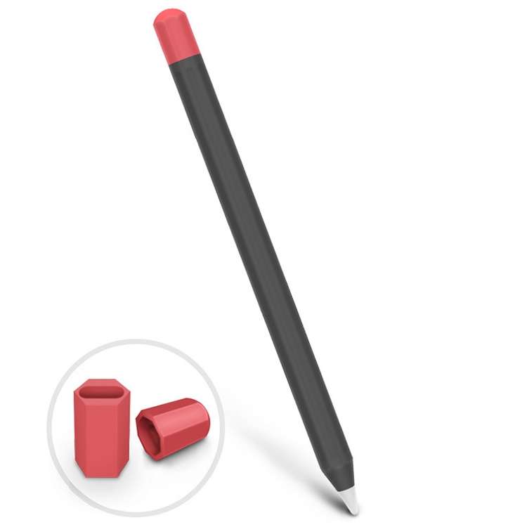 For Apple Pencil 1 Stylus Touch Pen Split Contrast Color Silicone Protective Case(Retro Orange Red)