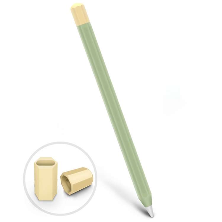 For Apple Pencil 1 Stylus Touch Pen Split Contrast Color Silicone Protective Case(Retro Orange Red)