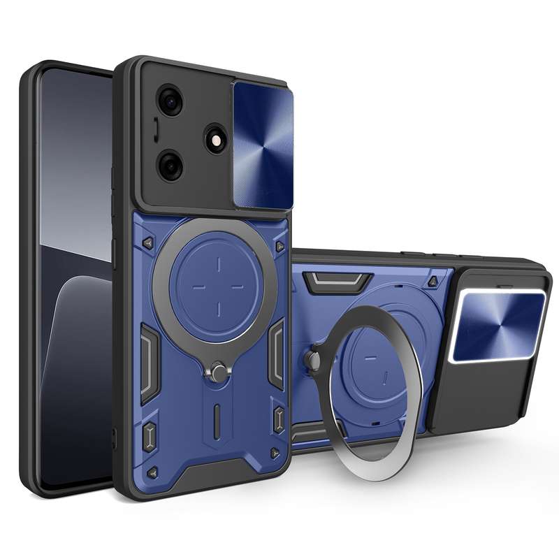 For Tecno Spark 10 / Spark 10C CD Texture Sliding Camshield Magnetic Holder Phone Case(Black)