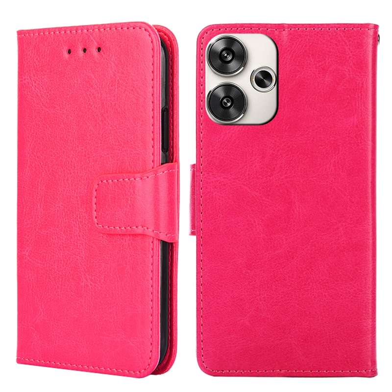 For Xiaomi Redmi Turbo 3 5G Crystal Texture Leather Phone Case(Rose Red)