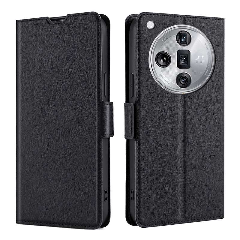For OPPO Find X7 Ultra 5G Ultra-thin Voltage Side Buckle Horizontal Flip Leather Phone Case(Bla