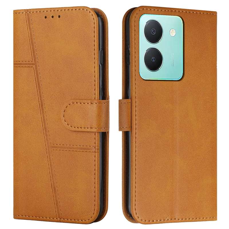 For vivo Y78 5G / Y36 Stitching Calf Texture Buckle Leather Phone Case(Pink)
